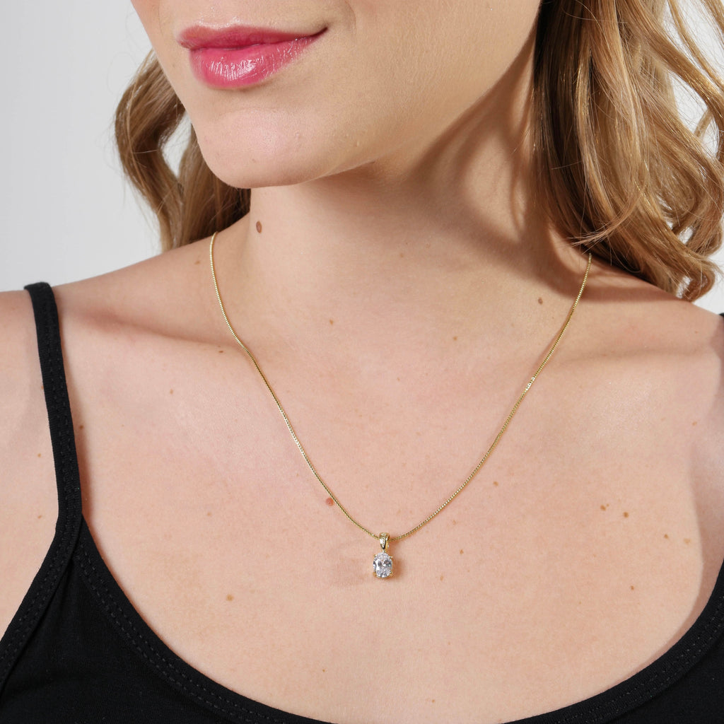Mondsee 18k Gold Filled Oval Cubic Zirconia Charm | 18k Gold Filled Jewelry