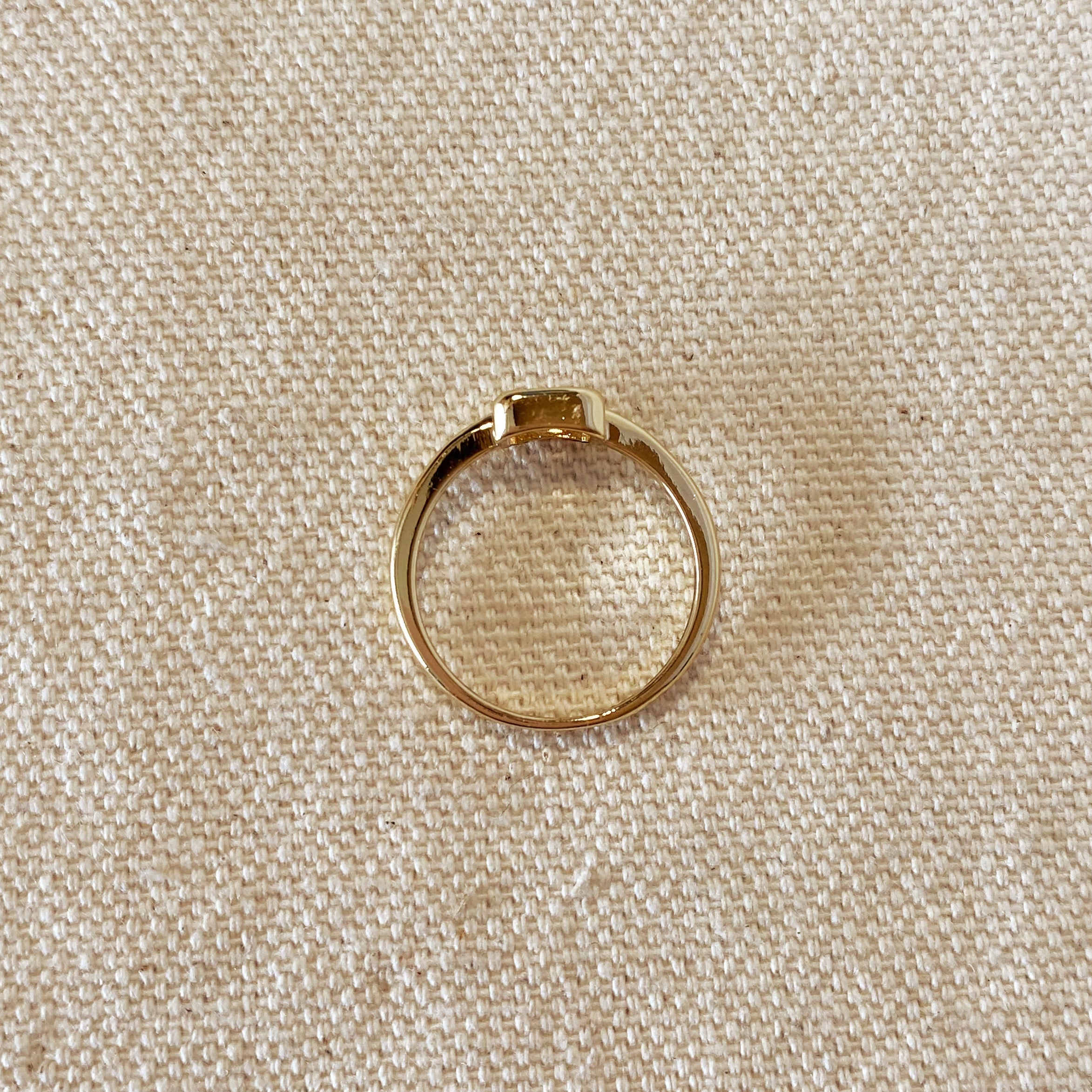 Mondsee 18k Gold Filled Rectangle Solitaire Ring | 18k Gold Filled Jewelry