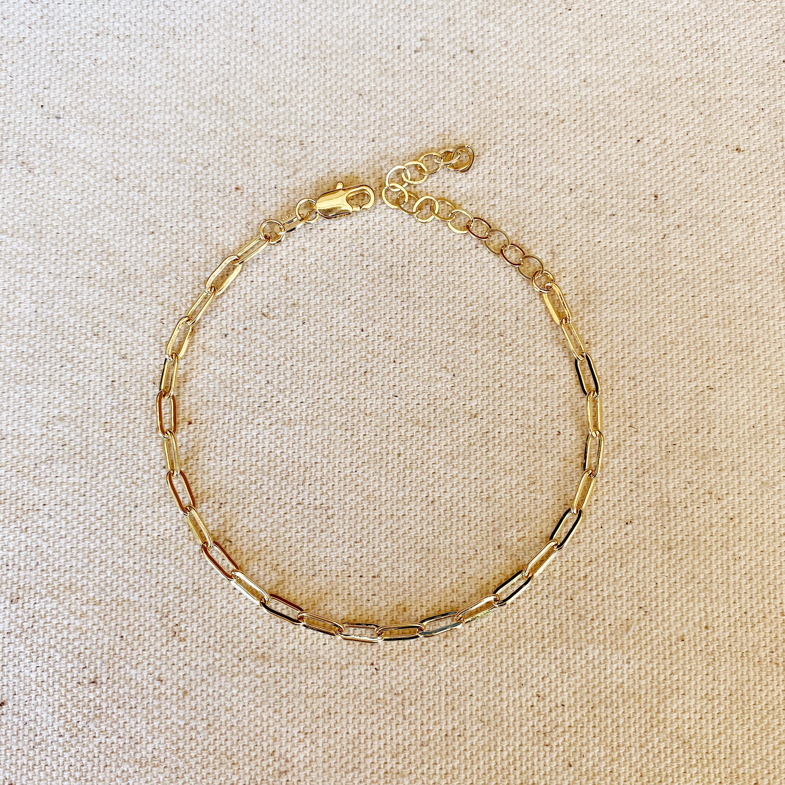 Mondsee 18k Gold Filled Short Link Paperclip Bracelet | 18k Gold Filled Jewelry