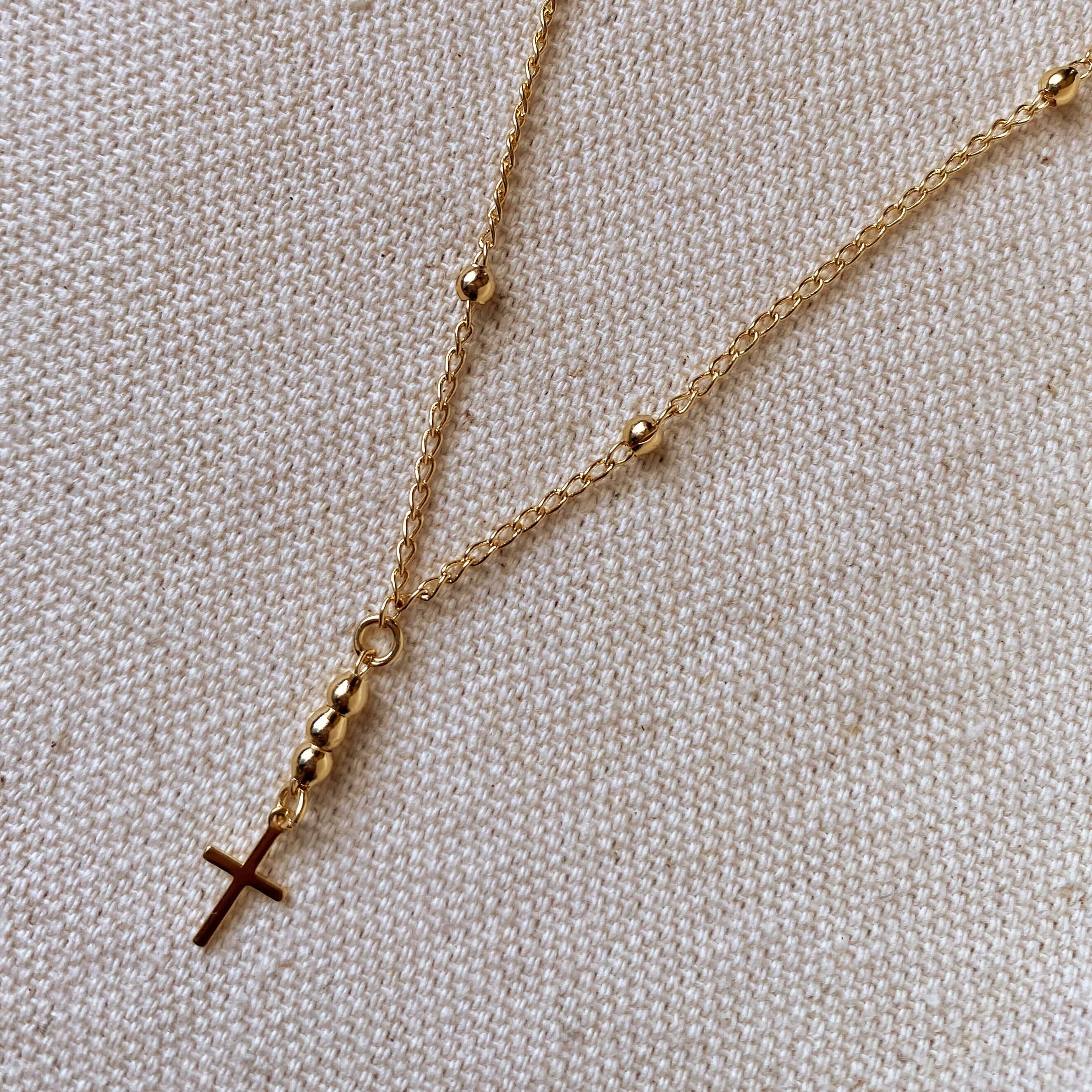 Mondsee 18k Gold Filled Simple Cross Necklace | 18k Gold Filled Jewelry