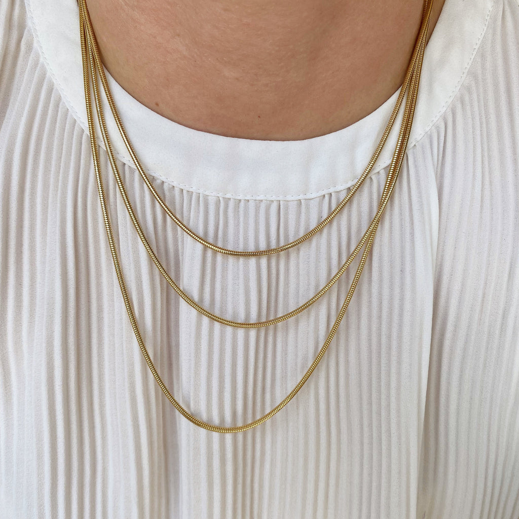 Mondsee 18K Gold Filled Rounded Snake Chain | 18k Gold Filled Jewelry