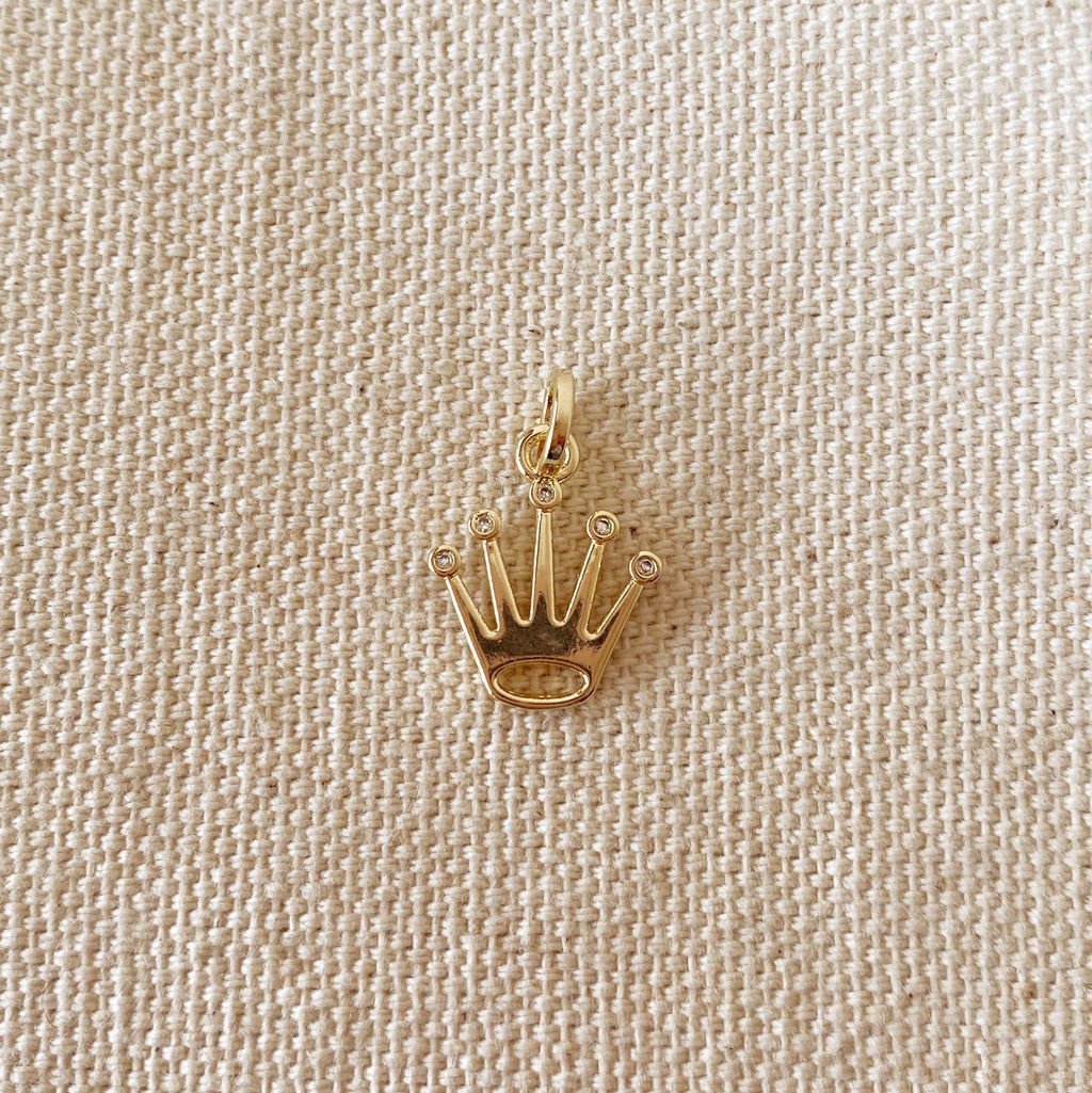 Mondsee 18k Gold Filled Crown Pendant With 5 Cubic Zirconia Stones | 18k Gold Filled Jewelry