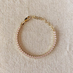 Mondsee 18k Gold Filled 3mm CZ Nude Pink Bracelet | 18k Gold Filled Jewelry