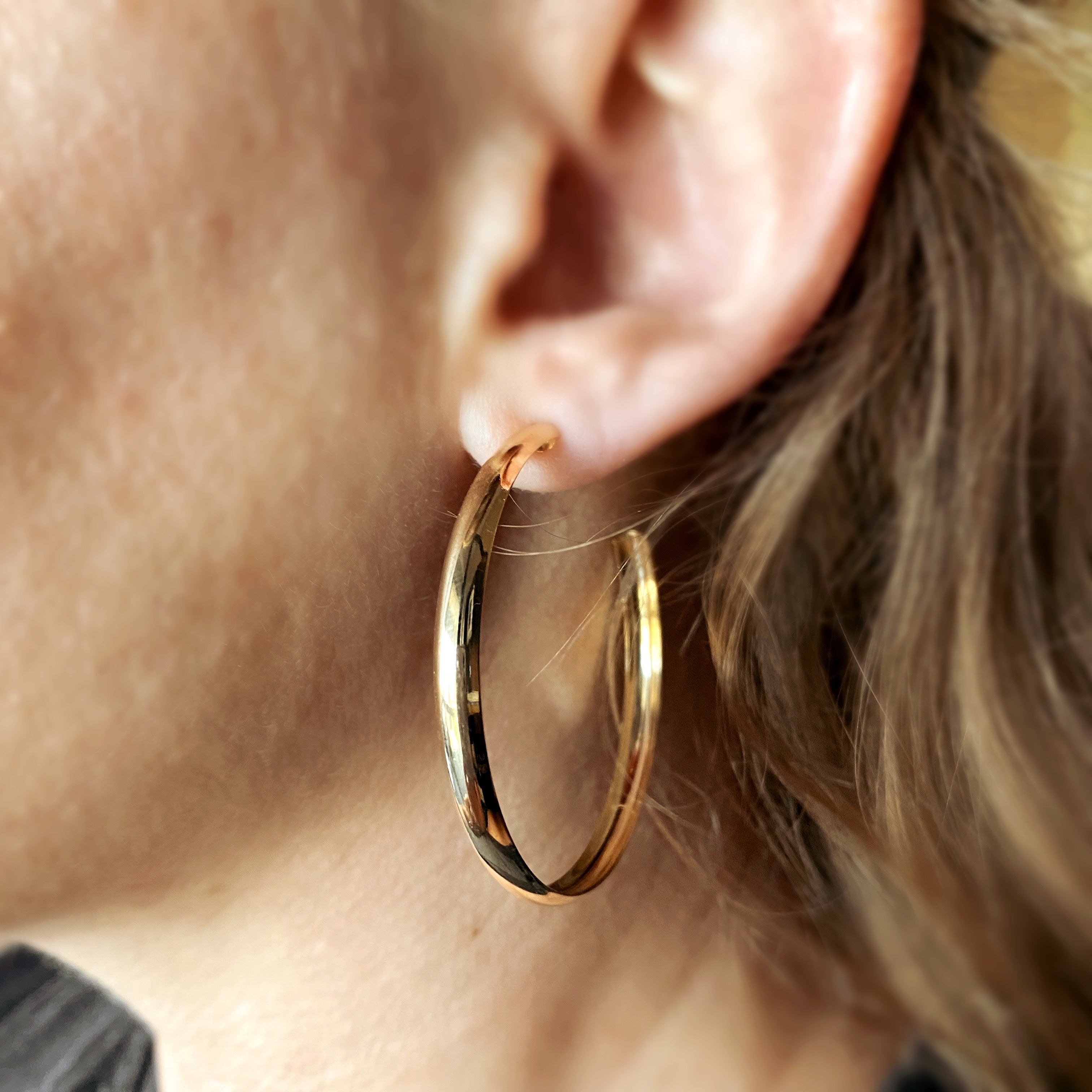 Mondsee 18k Gold Filled 50mm Hollow C-Hoop Earrings | 18k Gold Filled Jewelry