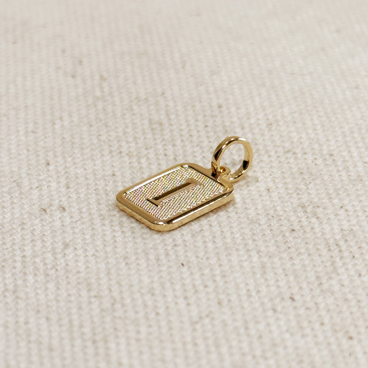 Textured Initial Plate Pendant – I