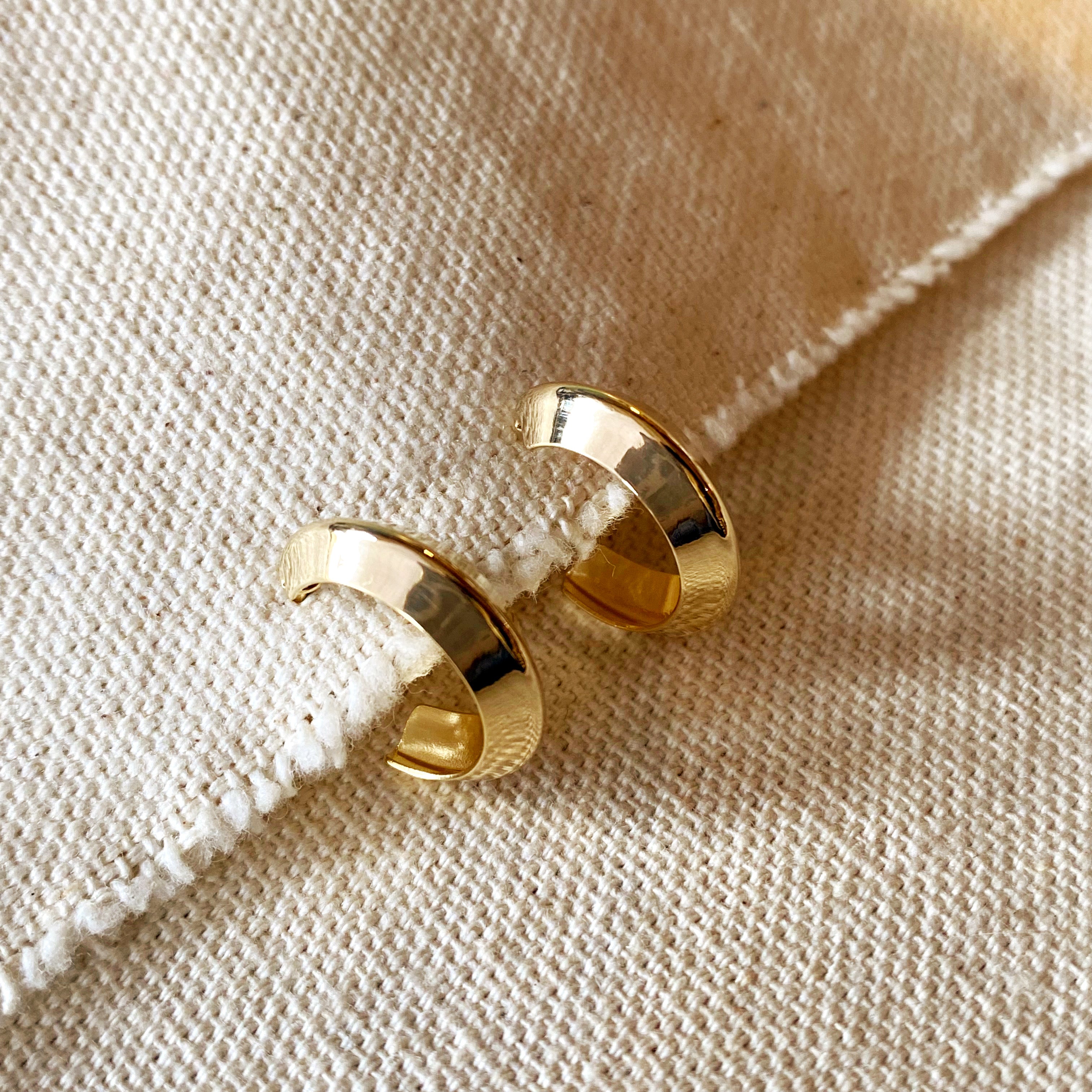Mondsee 18k Gold Filled Faceted Half-Hoop Earrings | 18k Gold Filled Jewelry