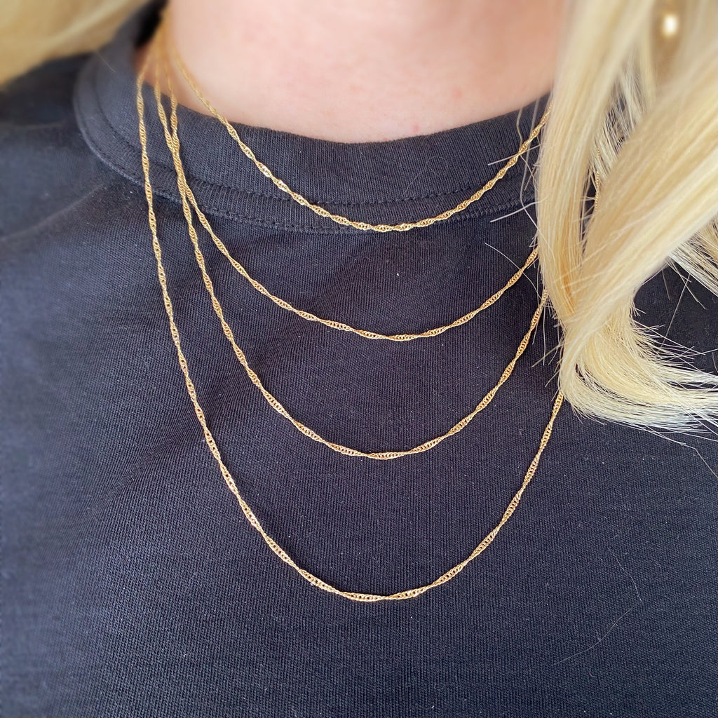 Mondsee 18k Gold Filled 1.7mm Singapore Chain | 18k Gold Filled Jewelry