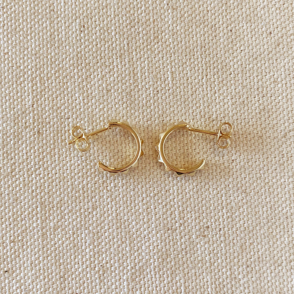 Mondsee 18k Gold Filled 13mm Spiked C-Hoop | 18k Gold Filled Jewelry