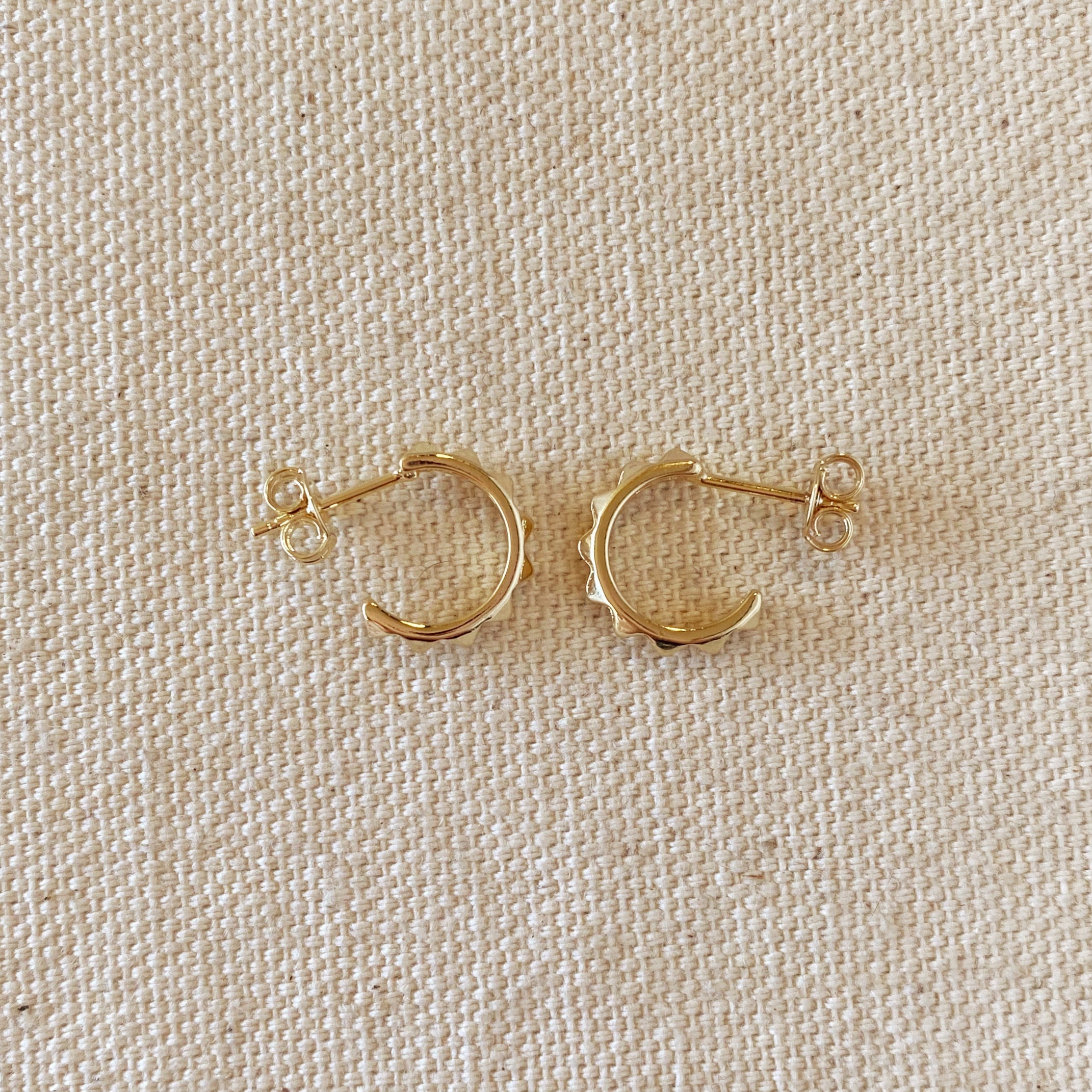 Mondsee 18k Gold Filled 13mm Spiked C-Hoop | 18k Gold Filled Jewelry
