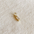 Mondsee 18k Gold Filled Mini Clear Baguette Charm | 18k Gold Filled Jewelry