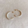 Mondsee 18k Gold Filled 35mm Simulated Beaded Pearl Half-Hoop | 18k Gold Filled Jewelry