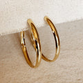 Mondsee 18k Gold Filled 50mm Hollow C-Hoop Earrings | 18k Gold Filled Jewelry