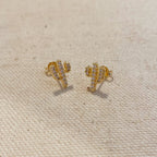 Mondsee 18k Gold Filled Cactus Stud Earrings | 18k Gold Filled Jewelry