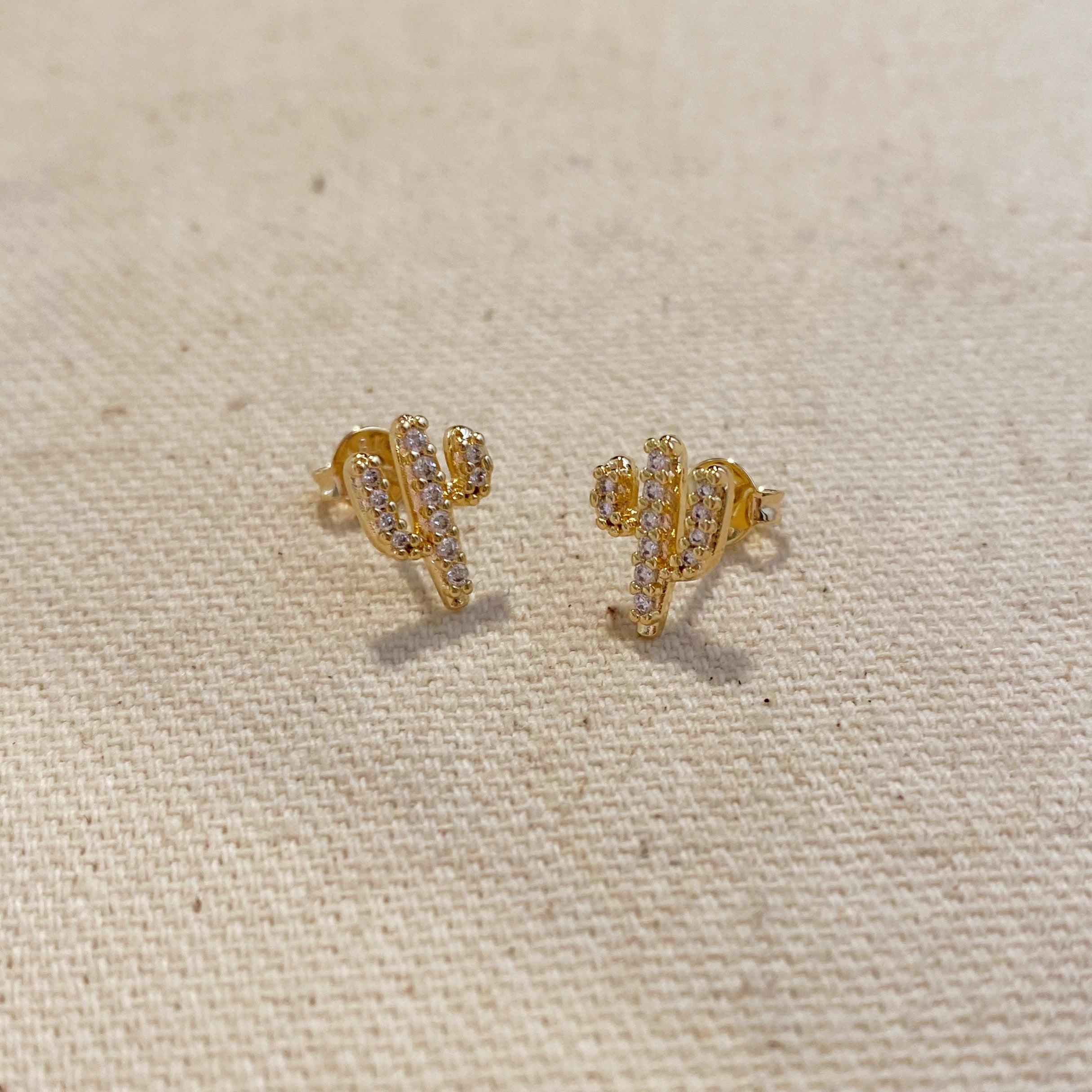 Mondsee 18k Gold Filled Cactus Stud Earrings | 18k Gold Filled Jewelry