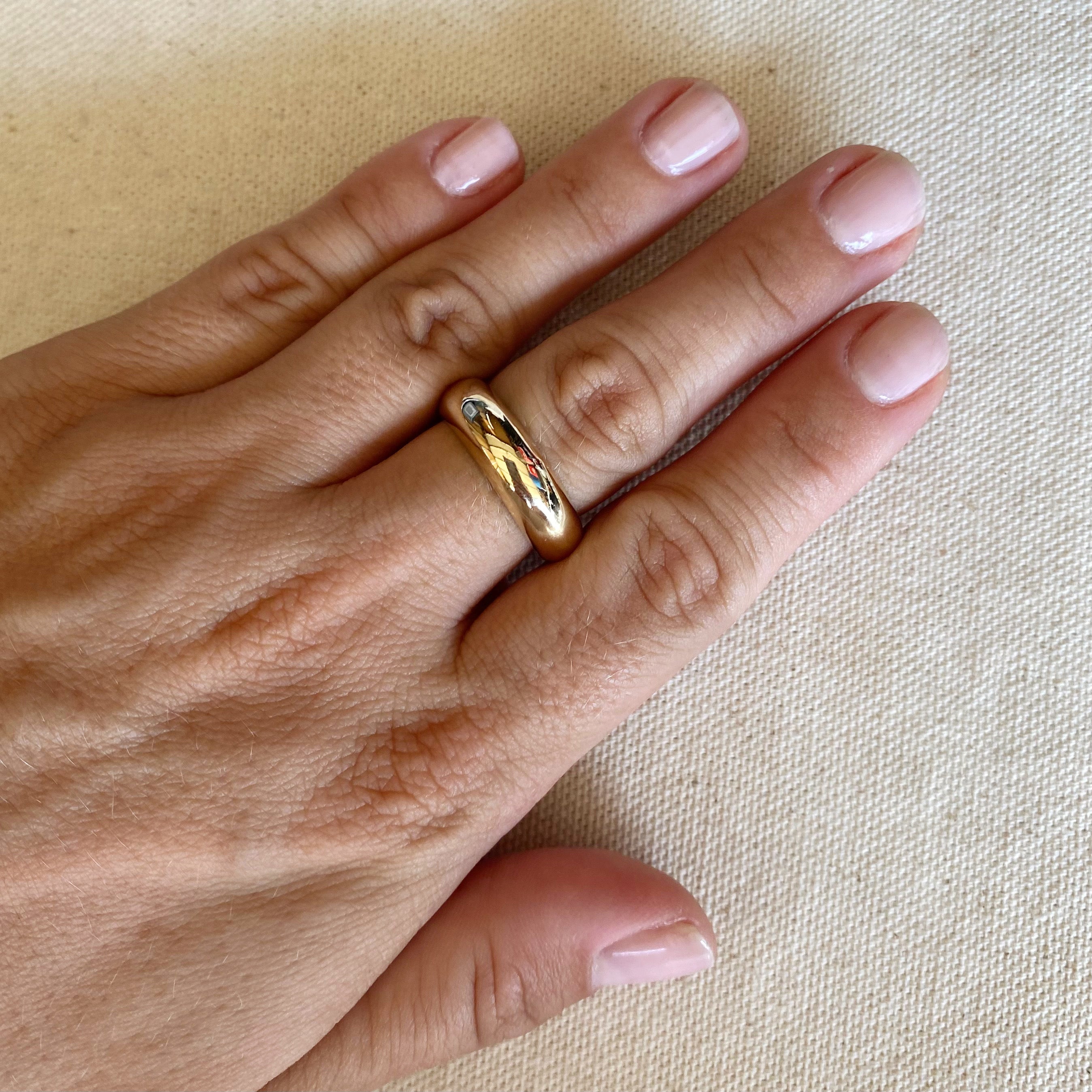 Mondsee 18k Gold Filled Chunky Rounded Band Ring | 18k Gold Filled Jewelry