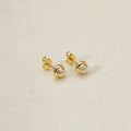 Mondsee 18k Gold Filled Pearl Stud With Bezel Around | 18k Gold Filled Jewelry