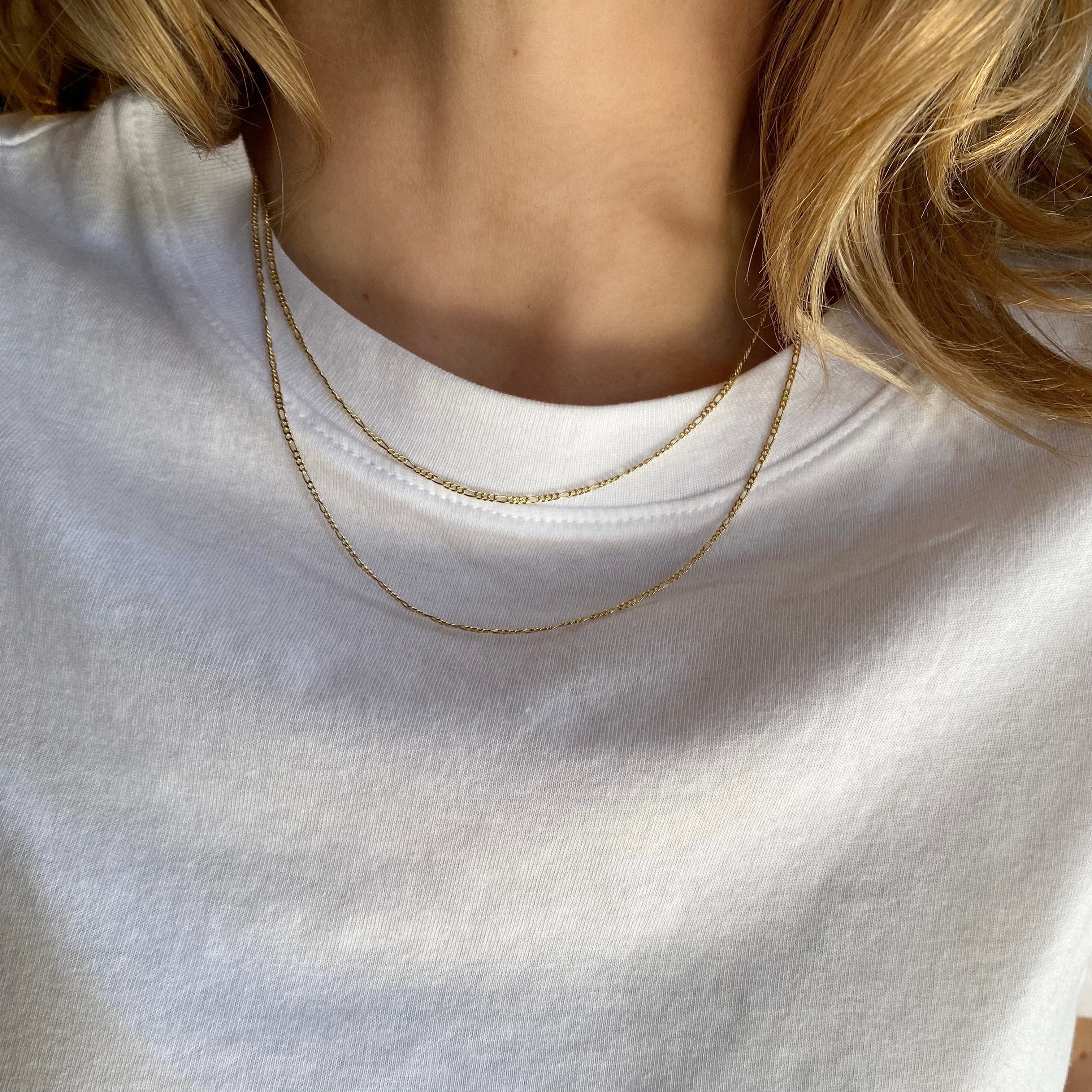 Mondsee 18k Gold Filled Thin Figaro Chain | 18k Gold Filled Jewelry