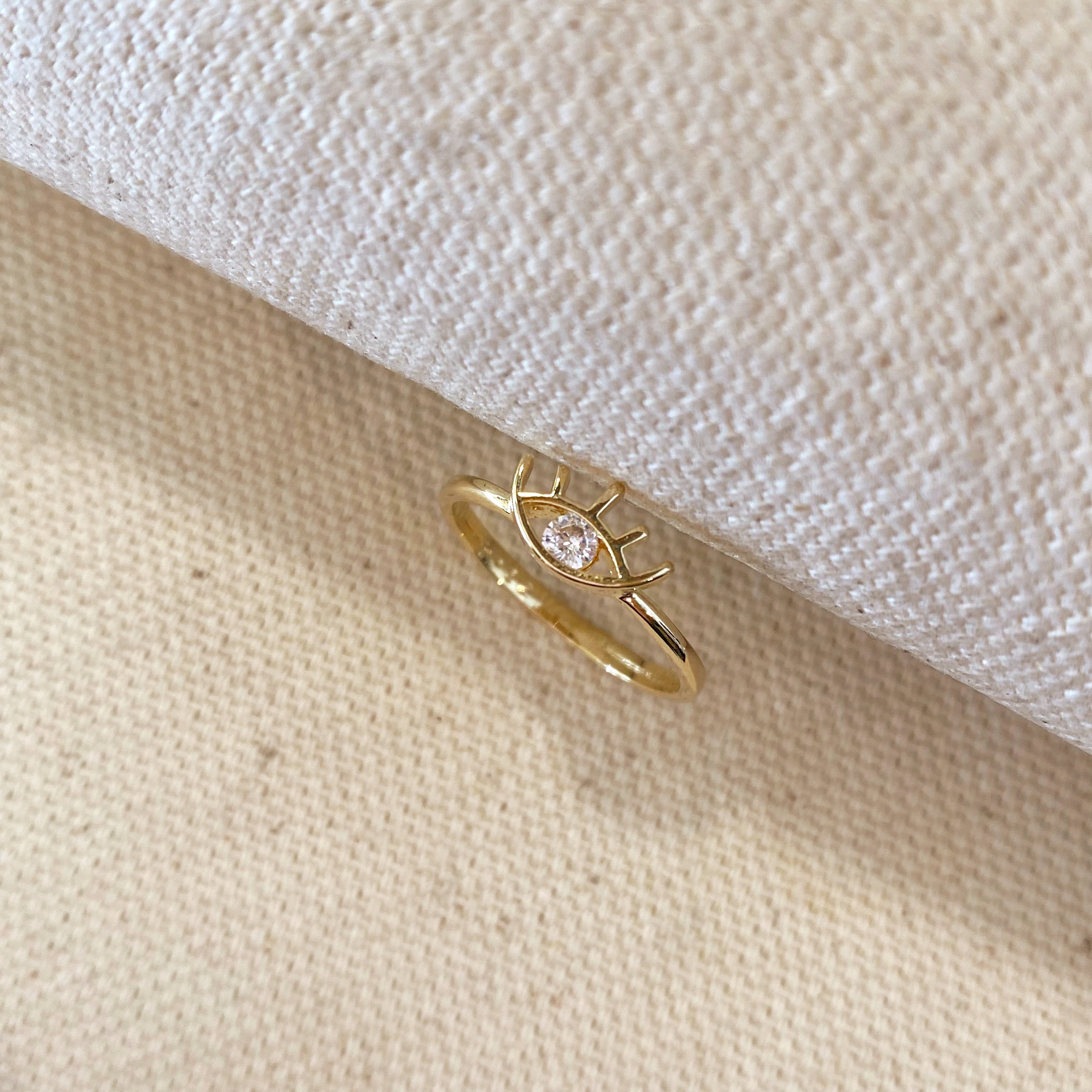 Mondsee 18k Gold Filled Dainty Eye Ring | 18k Gold Filled Jewelry