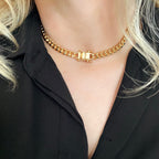 Mondsee 18k Gold Filled Chunky Cuban Necklace Featuring Box Lock Clasp | 18k Gold Filled Jewelry