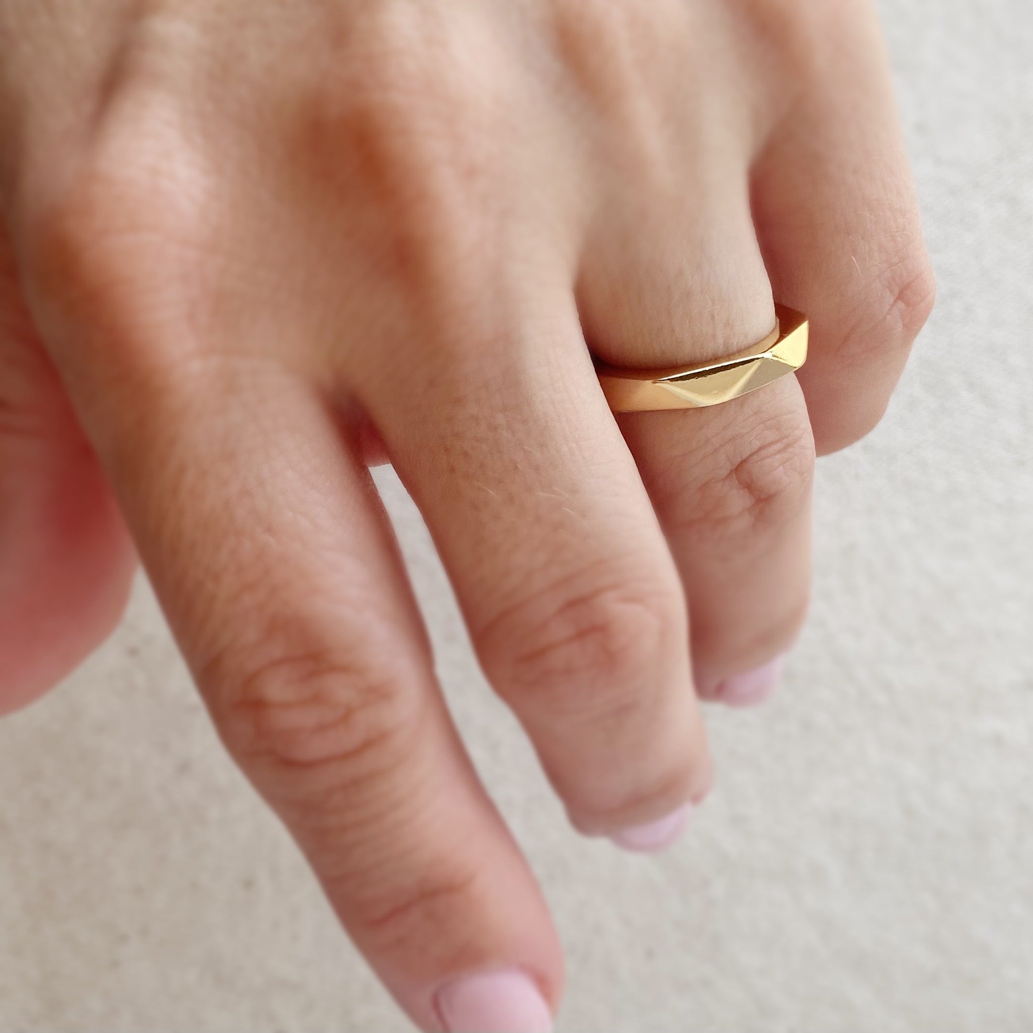 Mondsee 18k Gold Filled Faceted Band Ring | 18k Gold Filled Jewelry