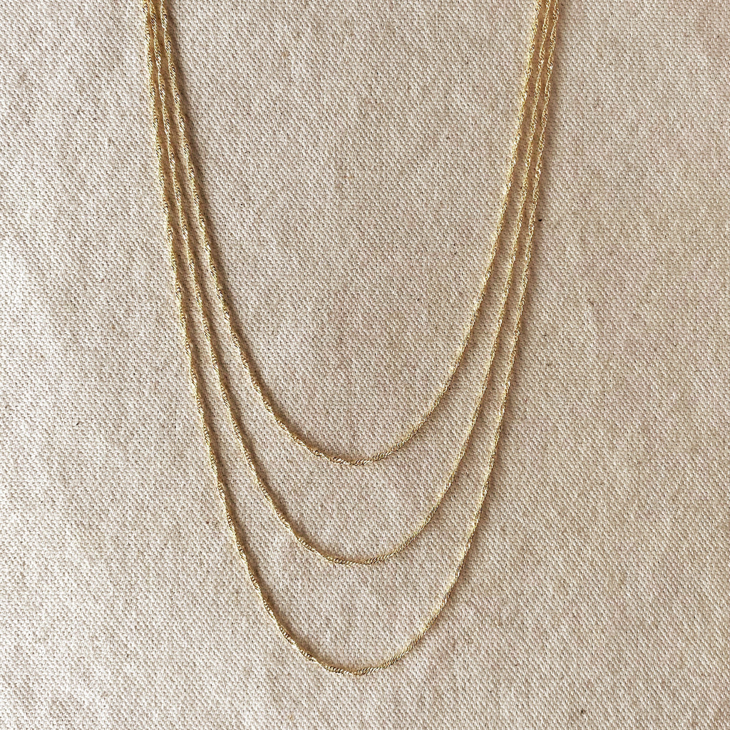 Mondsee 18k Gold Filled 1.7mm Singapore Chain | 18k Gold Filled Jewelry