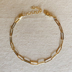 Mondsee 18k Gold Filled Classic Paperclip Chain Anklet | 18k Gold Filled Jewelry