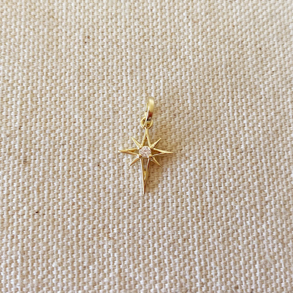 Mondsee 18k Gold Filled Mini Starburst Pendant With Cubic Zirconia Stone | 18k Gold Filled Jewelry