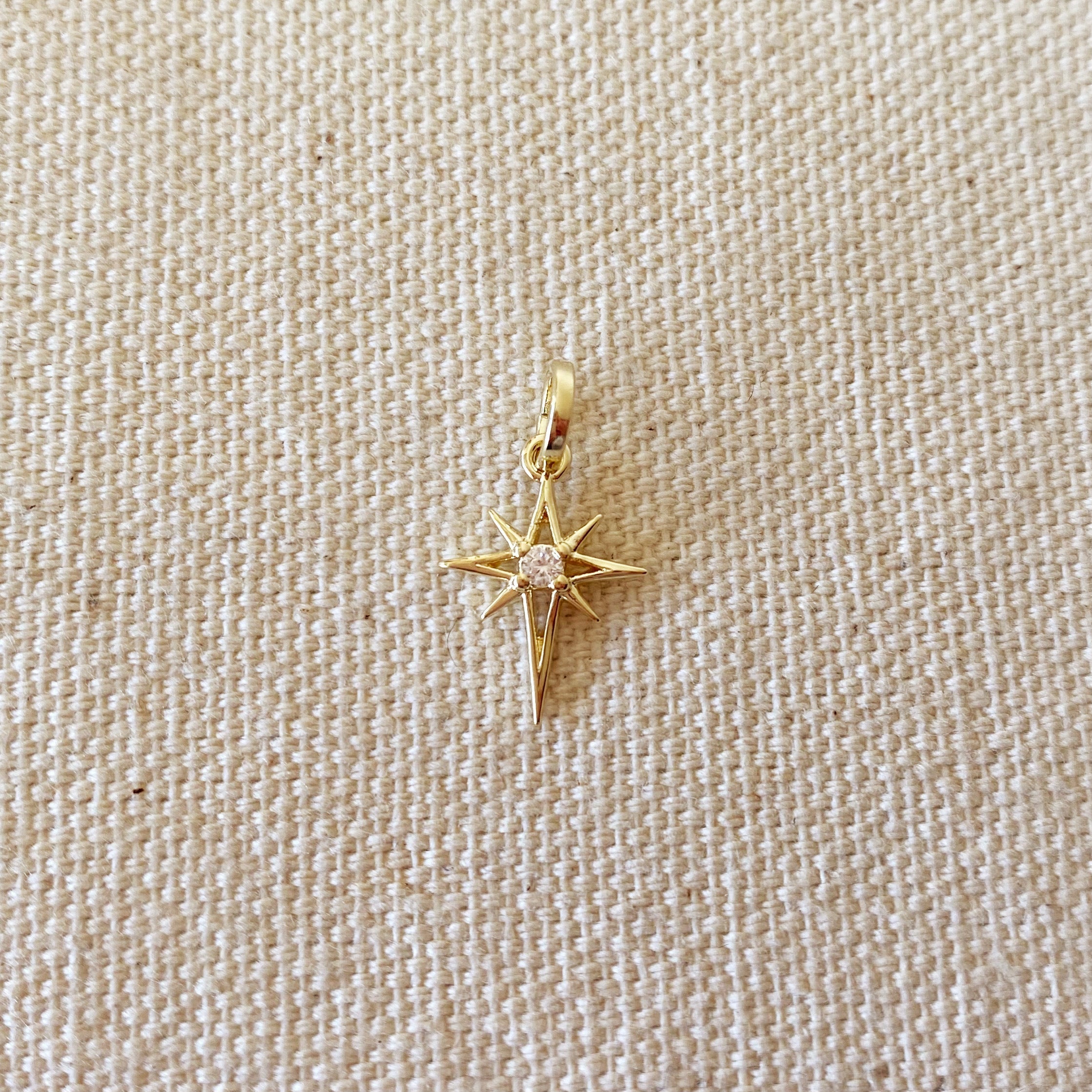 Mondsee 18k Gold Filled Mini Starburst Pendant With Cubic Zirconia Stone | 18k Gold Filled Jewelry