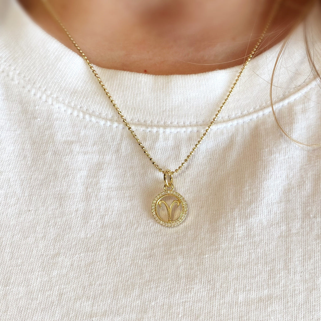 Mondsee 18k Gold Filled Mini Aries Zodiac Pendant | 18k Gold Filled Jewelry