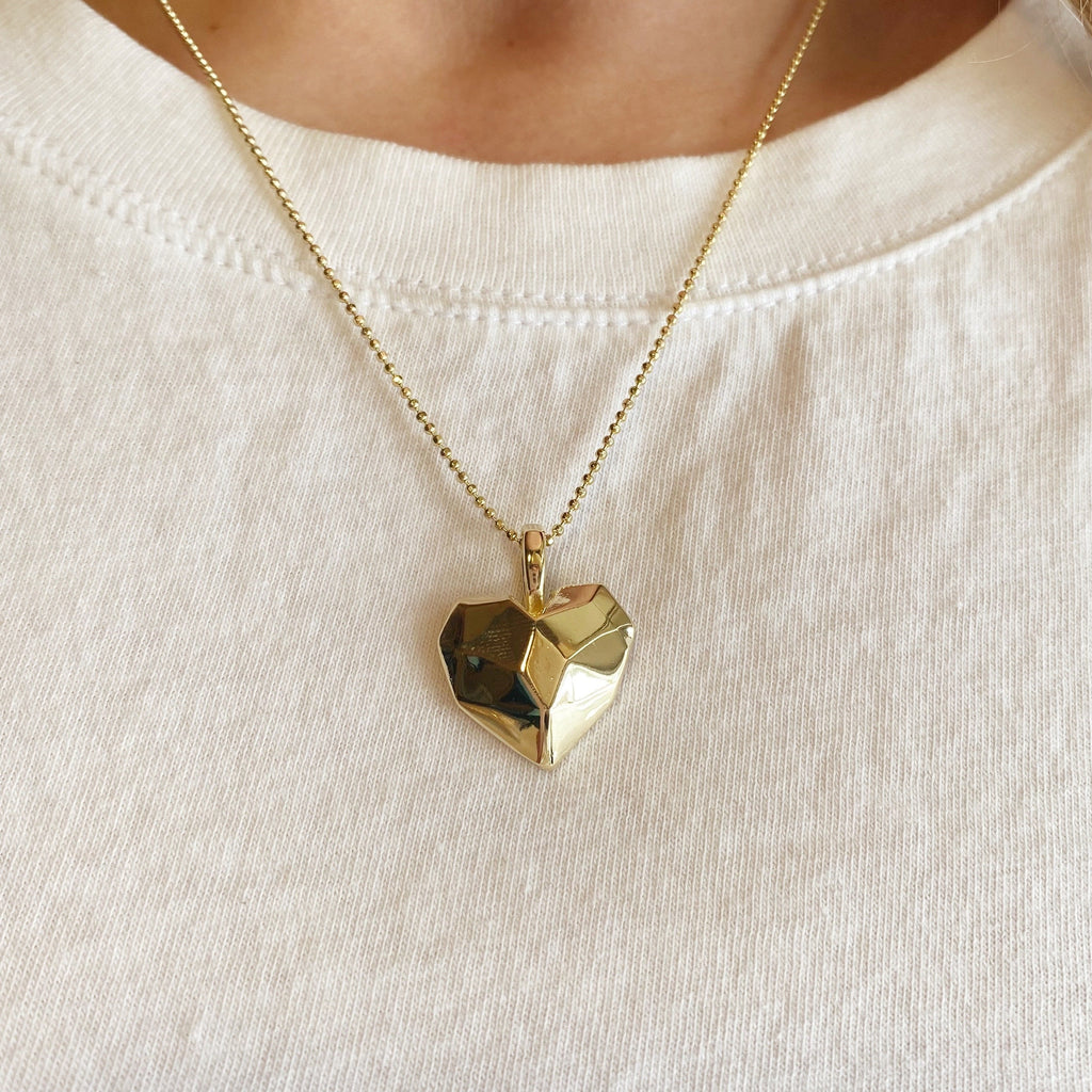 Mondsee 18k Gold Filled Faceted Heart Pendant | 18k Gold Filled Jewelry