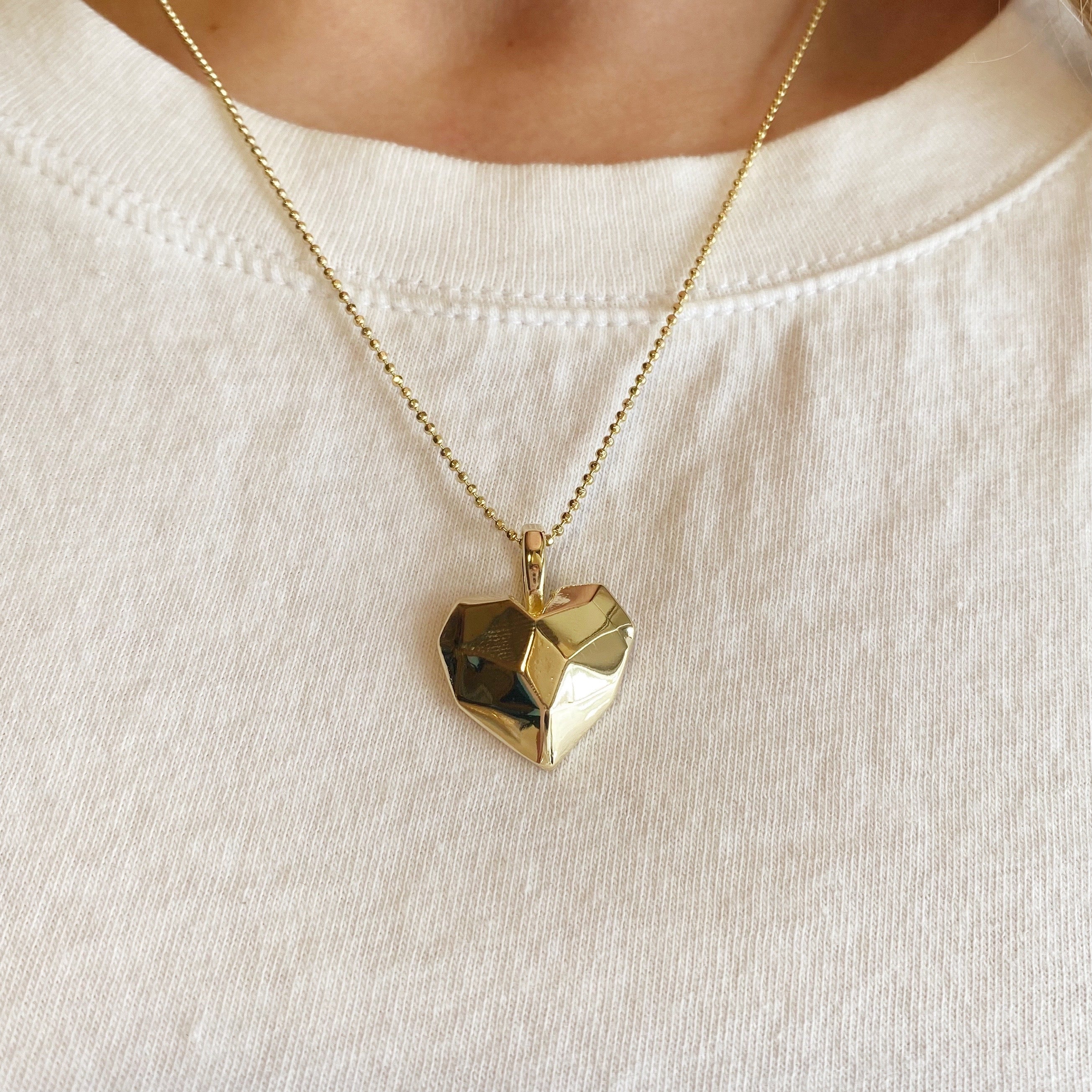 Mondsee 18k Gold Filled Faceted Heart Pendant | 18k Gold Filled Jewelry