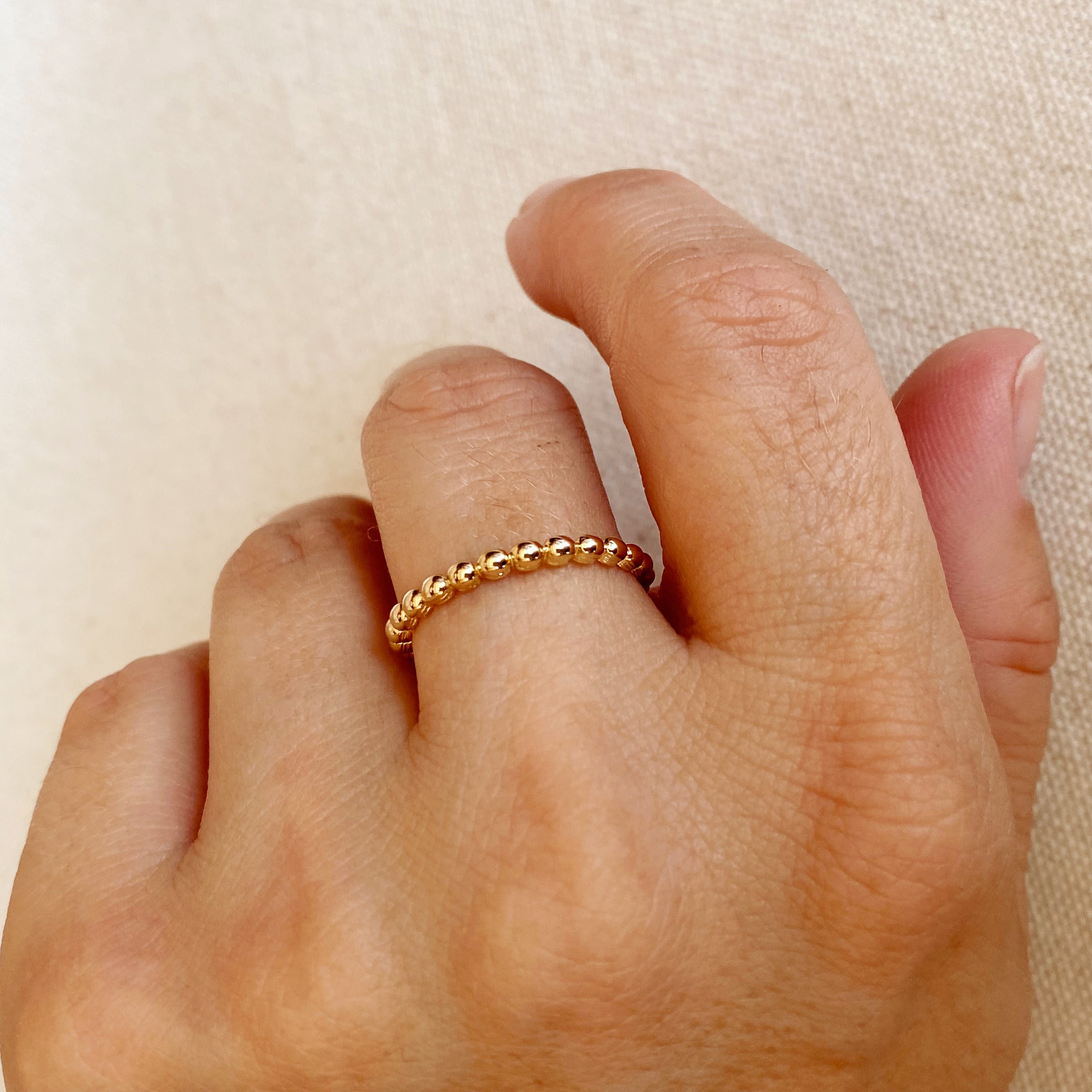 Mondsee 18k Gold Filled Beaded Band Ring | 18k Gold Filled Jewelry