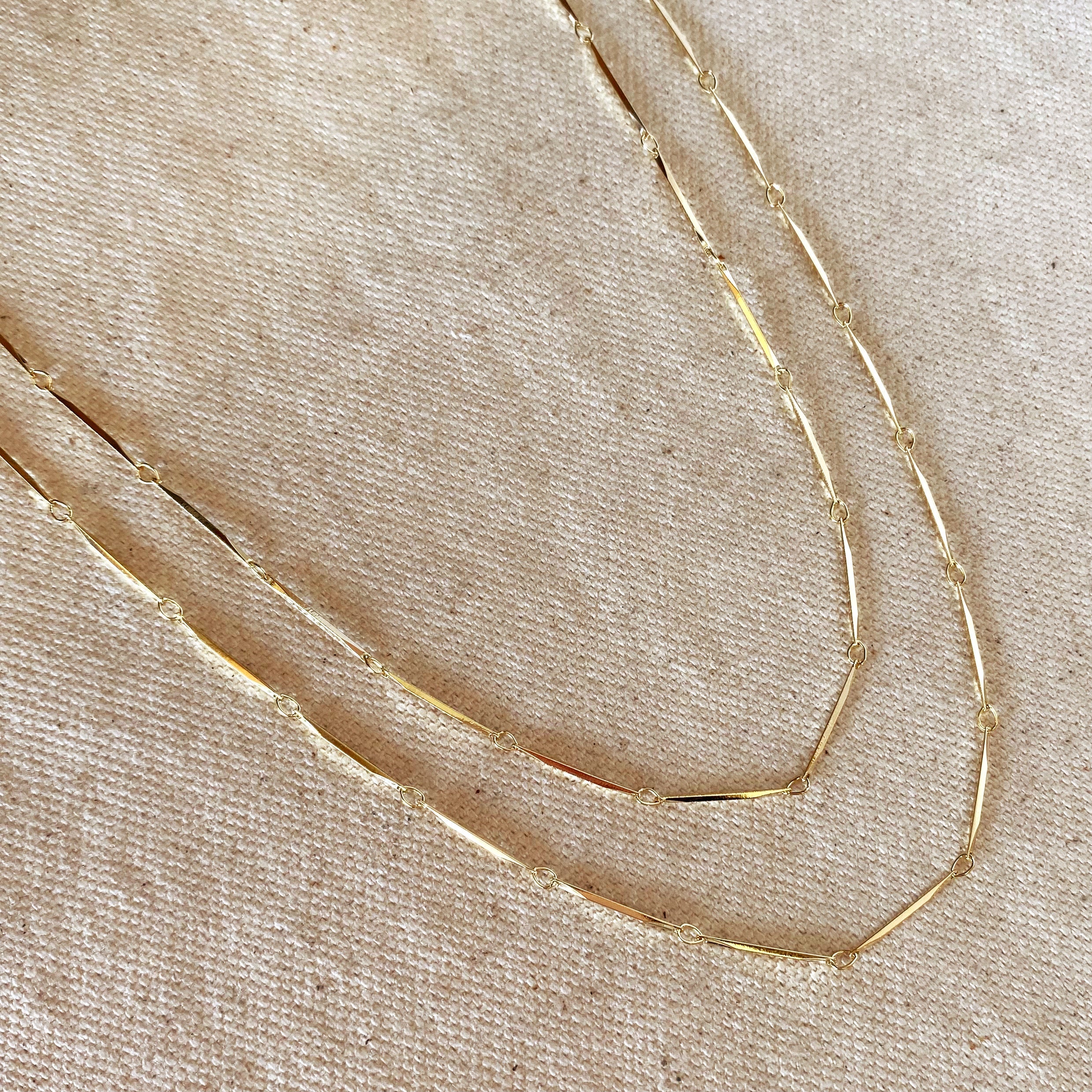 Mondsee 18k Gold Filled 1mm Diamond Cut Straw Chain | 18k Gold Filled Jewelry