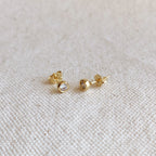 Mondsee 18k Gold Filled 4mm Round Bezel Cubic Zirconia Stud Earrings | 18k Gold Filled Jewelry