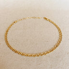 Mondsee 18k Gold Filled Detailed Mariner Anklet | 18k Gold Filled Jewelry