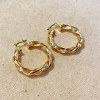 Mondsee 18k Gold Filled 30mm Double Twisted Tube Hoop Earrings | 18k Gold Filled Jewelry