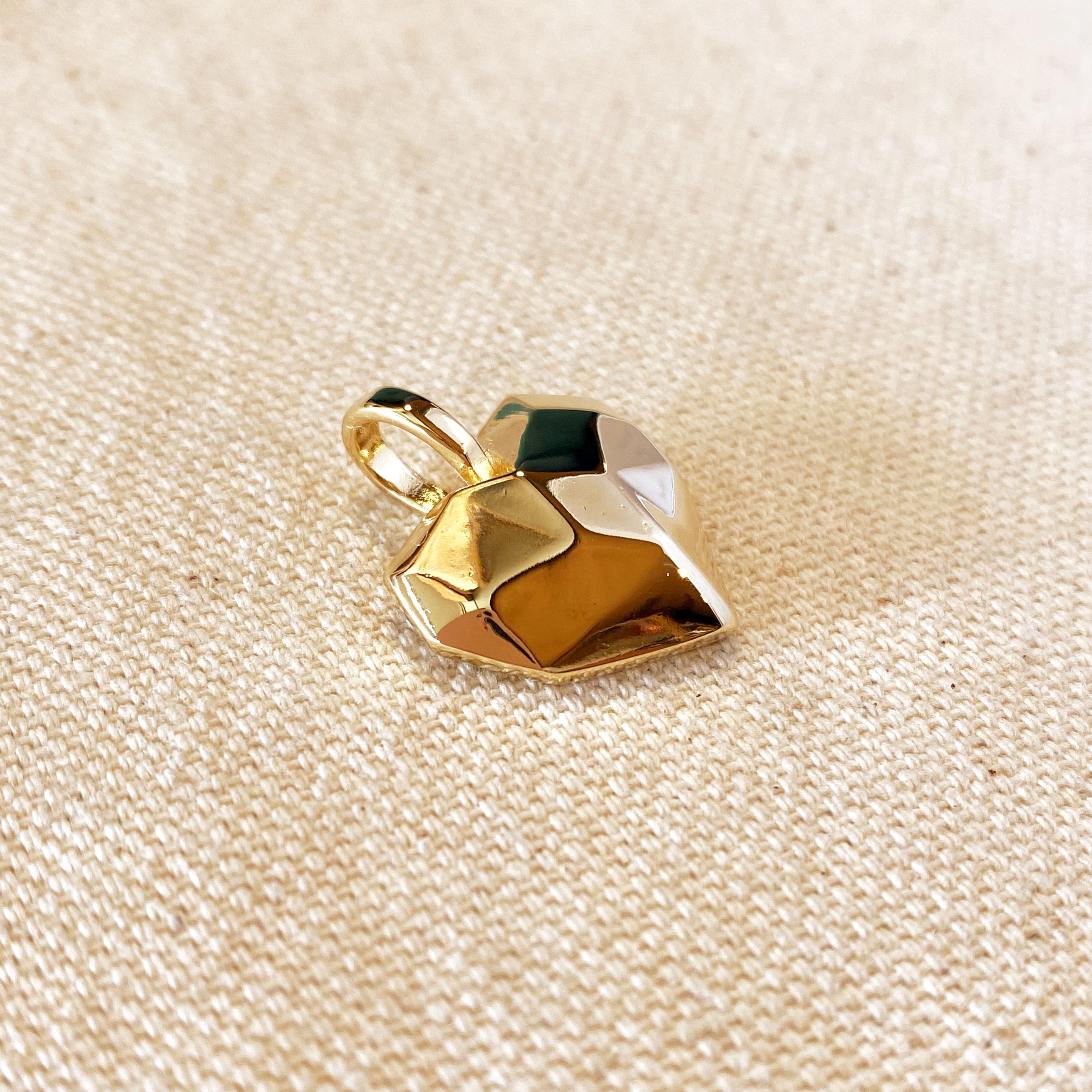 Mondsee 18k Gold Filled Faceted Heart Pendant | 18k Gold Filled Jewelry