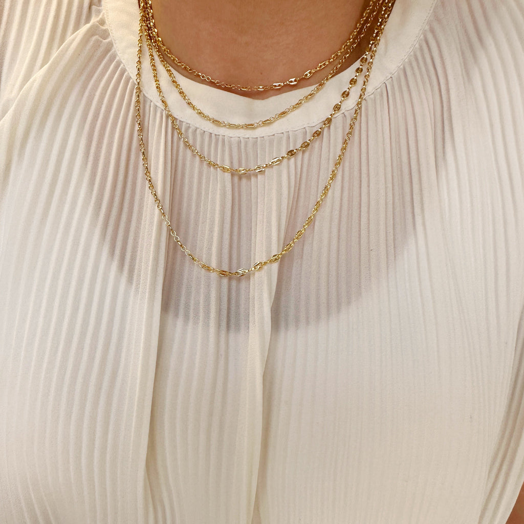 Mondsee 18k Gold Filled 3mm Mini Puffy Links Chain | 18k Gold Filled Jewelry