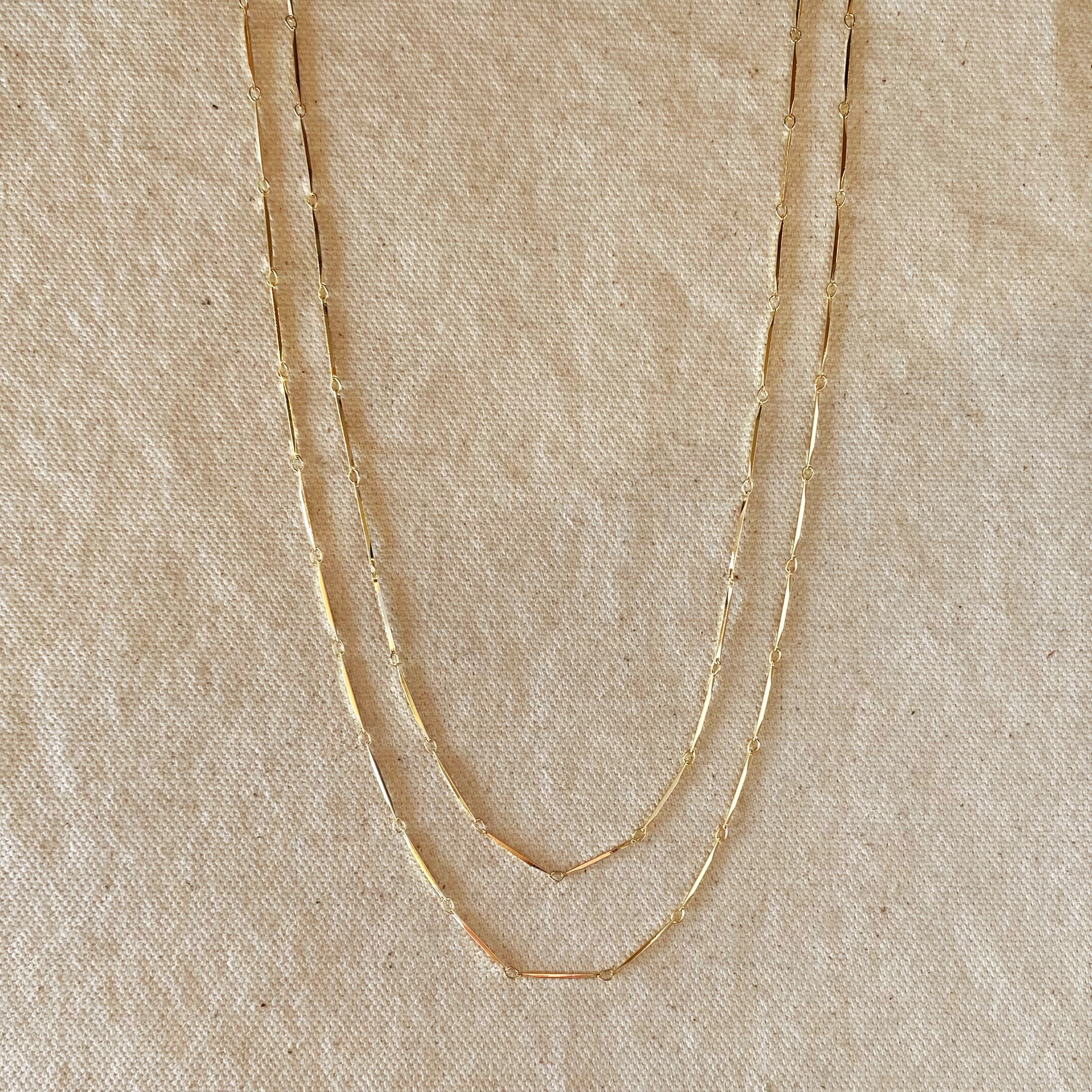 Mondsee 18k Gold Filled 1mm Diamond Cut Straw Chain | 18k Gold Filled Jewelry