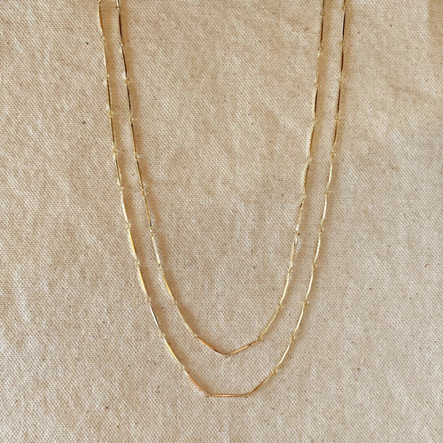 Mondsee 18k Gold Filled 1mm Diamond Cut Straw Chain | 18k Gold Filled Jewelry