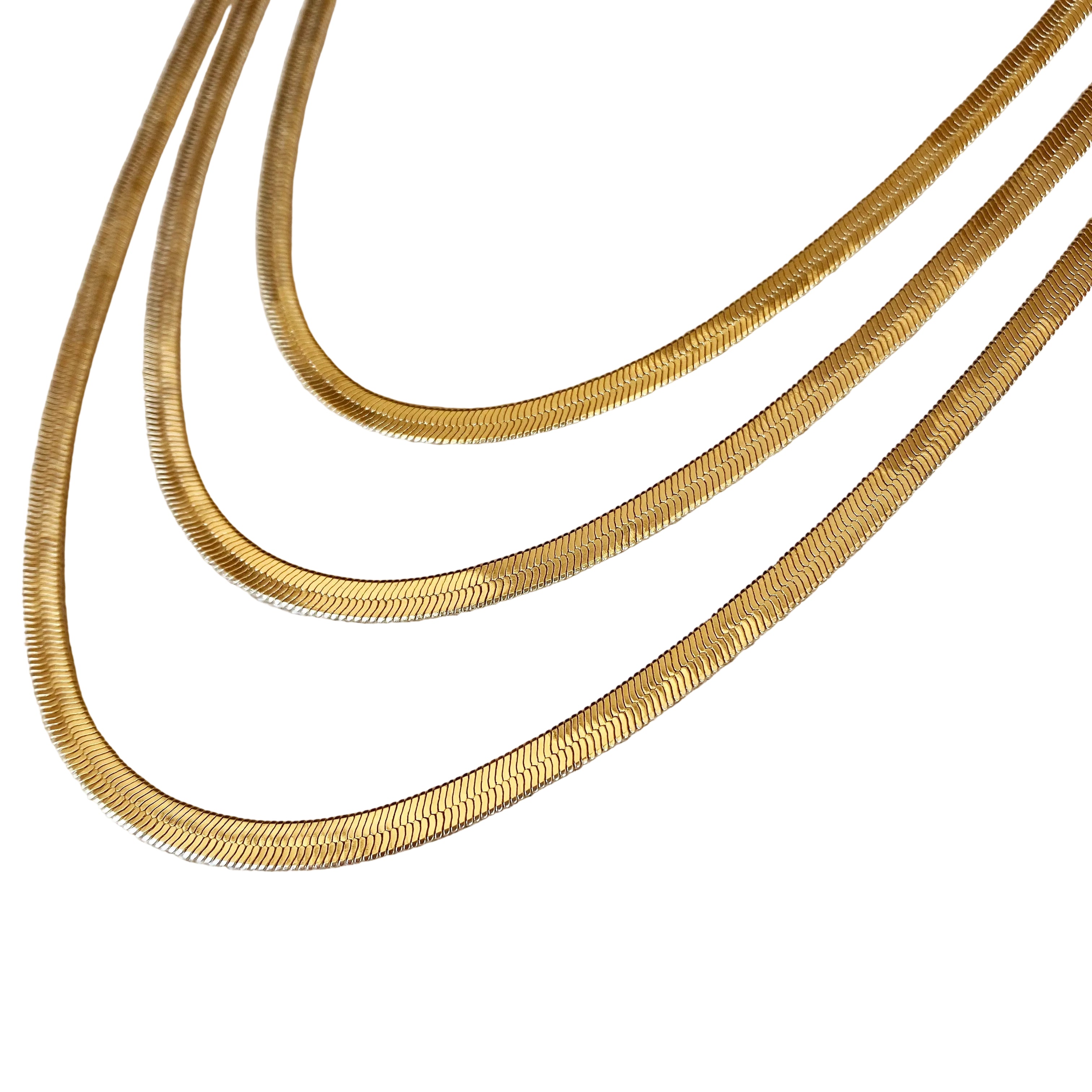 Mondsee 18k Gold Filled 4.0mm Herringbone Chain Necklace | 18k Gold Filled Jewelry