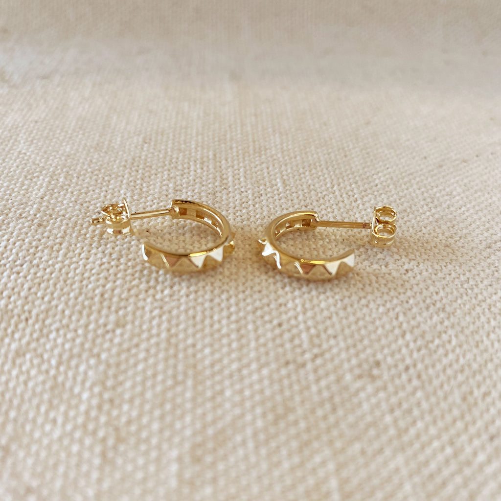 Mondsee 18k Gold Filled 13mm Spiked C-Hoop | 18k Gold Filled Jewelry