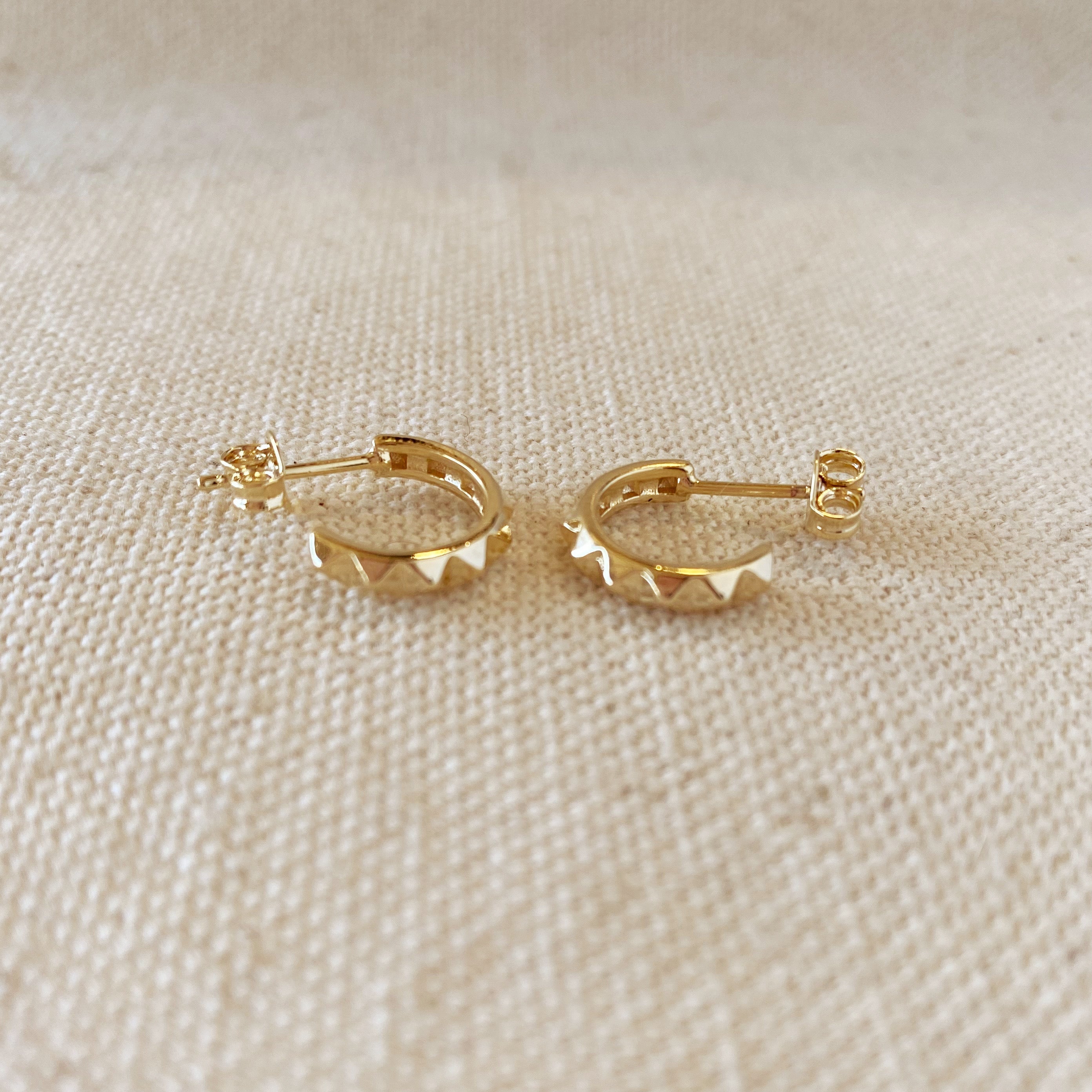 Mondsee 18k Gold Filled 13mm Spiked C-Hoop | 18k Gold Filled Jewelry