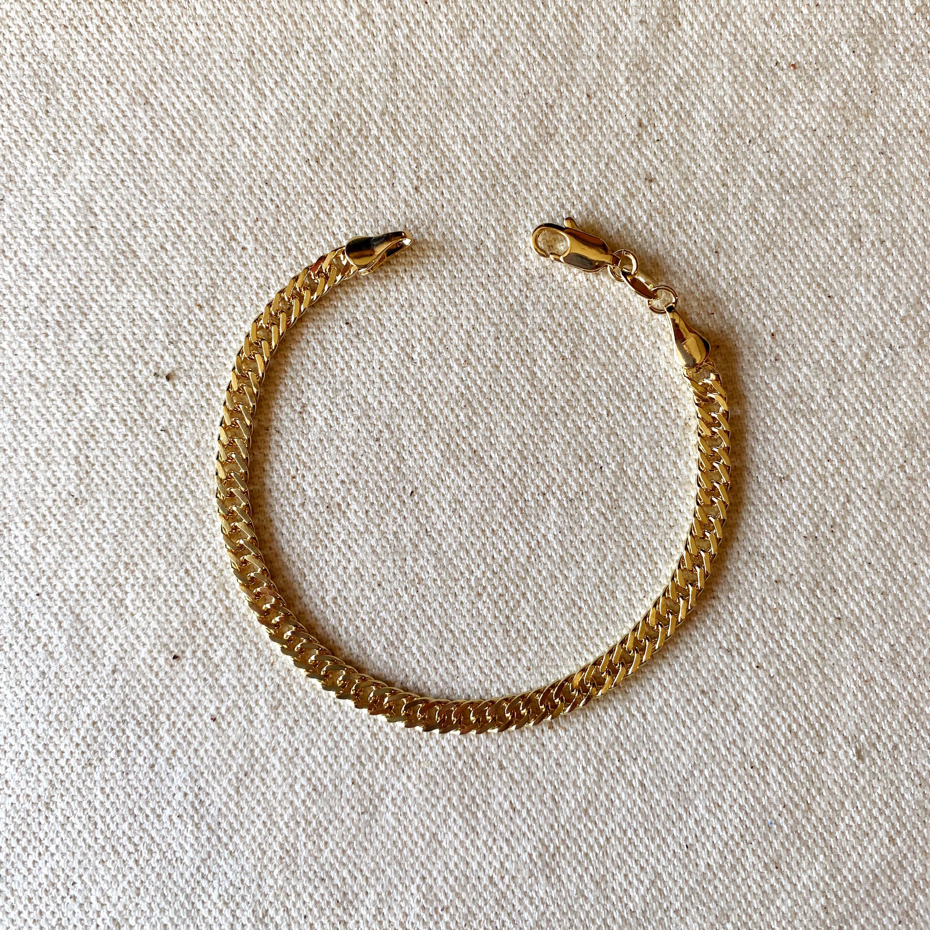 Mondsee 18k Gold Filled 4.0mm Curb Chain Bracelet | 18k Gold Filled Jewelry
