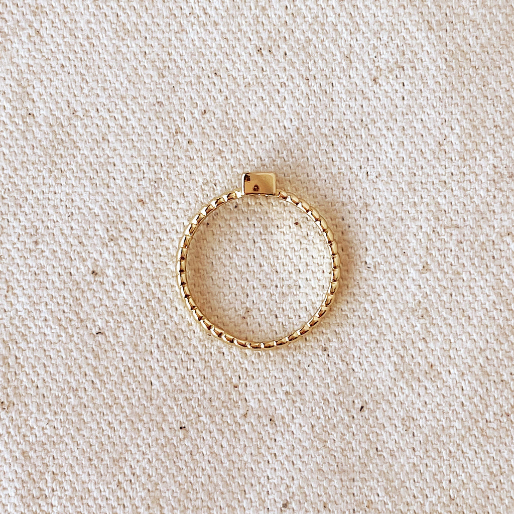 Mondsee 18k Gold Filled Twisted Solitaire Band With Cubic Zirconia Stone | 18k Gold Filled Jewelry