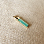 Mondsee 18k Gold Filled Long Mint Crystal Baguette Charm | 18k Gold Filled Jewelry