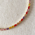 Mondsee 18k Gold Filled Oval Multi-Colored Cubic Zirconia Necklace | 18k Gold Filled Jewelry
