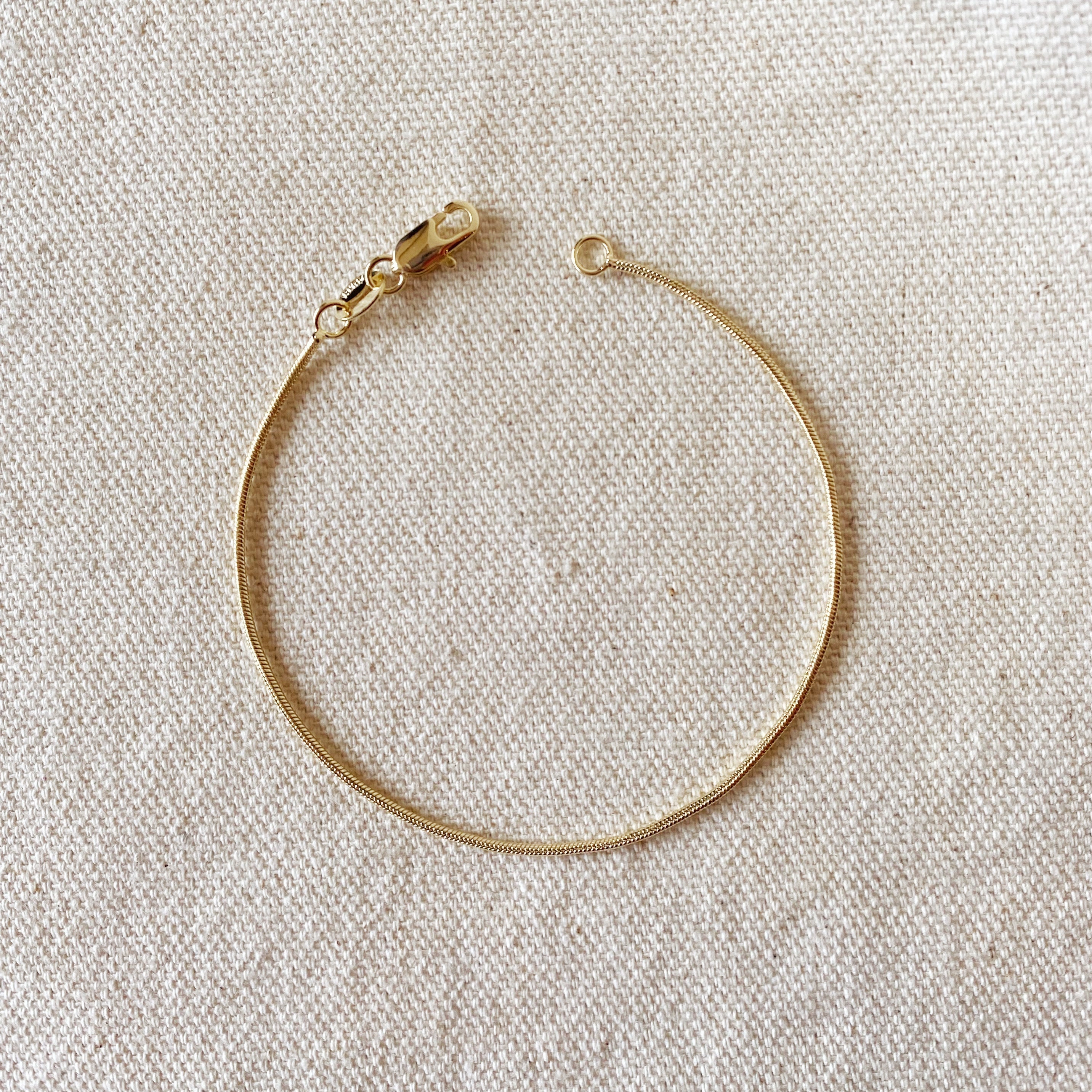 Mondsee 18k Gold Filled 1.2mm Round Snake Chain Bracelet | 18k Gold Filled Jewelry