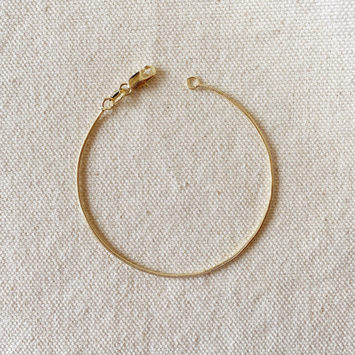 Mondsee 18k Gold Filled 1.2mm Round Snake Chain Bracelet | 18k Gold Filled Jewelry