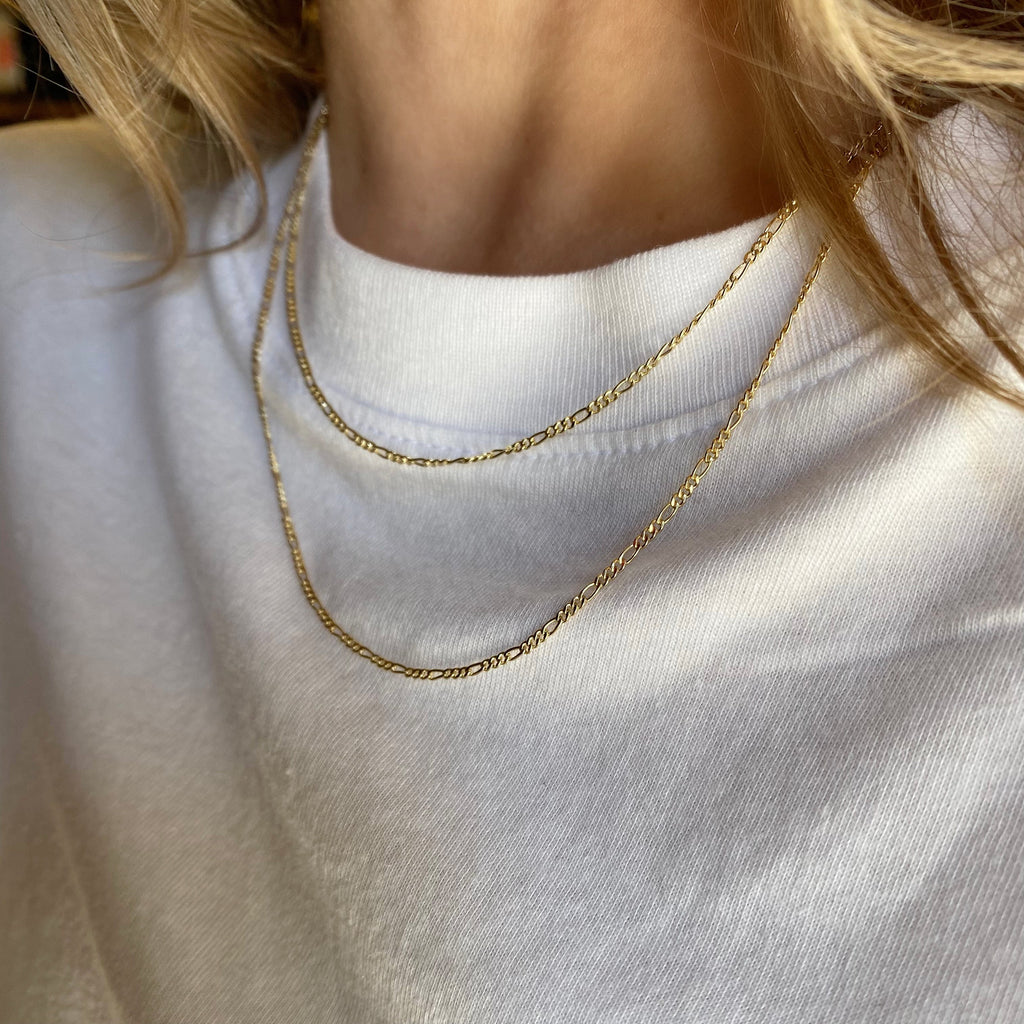 Mondsee 18k Gold Filled Thin Figaro Chain | 18k Gold Filled Jewelry